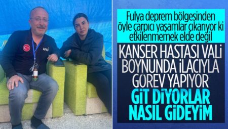 Denizli Valisi Ali Fuat Atik kanser olmasına karşın zelzele bölgesinde çalışmalara devam ediyor